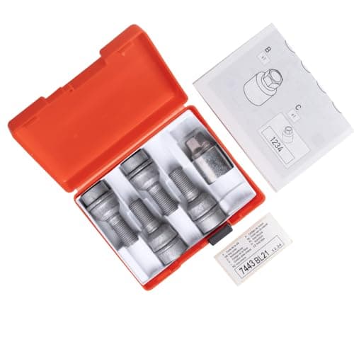Farad PP12/E Galvanized Lug Bolt Wheel-Locks Kit Suitable for Audi Q5 (M14 X 1.5 Thread Size) - Set of 4 Lug Bolts + 1 Key - Thumbnail 6