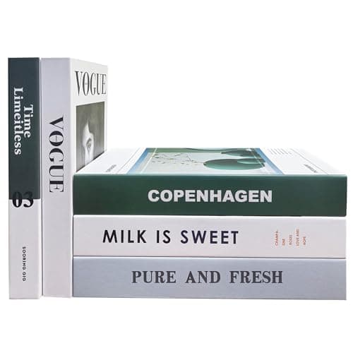 5 PCS Decorative Faux Books Set for Home Decor, Foldable Designer Book Not Real Books(Cardboard) Decor for Coffee Table, Bookshelf, Shelf Styling, Living Room & Office Display, Scandinavian Decor - Image 1