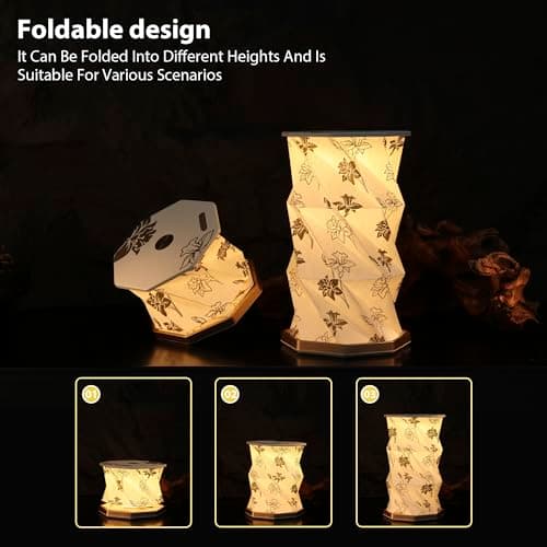 ZBOLE Birthday Flower Folding Rotating Lamp - March Narcissus, Rechargeable Folding Paper Light, Elegant Gift Box – Ideal Anniversary, Birthday Gift for Women, Mom, Sister, Grandma-White - Thumbnail 2