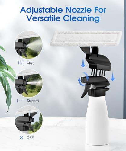 BIGITTA Window Vacuum Squeegee Cordless, 3-in-1 Electric Window Cleaner Tool with Spray & Microfiber Pad, Streak-Free 2200Pa Suction for Glass, Shower Doors, Mirrors, Tiles and Car Windows - Thumbnail 4