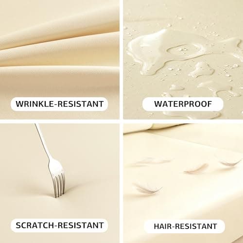UWWGKK Waterproof Couch Covers, Stretch Couch Covers with Dirt-Resistant for Sectional Sofa,L Shape Sofa,Waterproof White Small Single Seat(1 Pcs) - Thumbnail 3