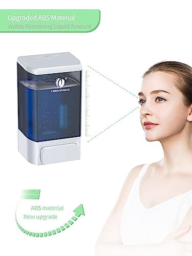 Hand Soap Dispenser Wall Mounted, 34oz (1000mL) Commercial Manual Refillable Liquid Soap Dispenser-White, CHUANGDIAN - Thumbnail 6