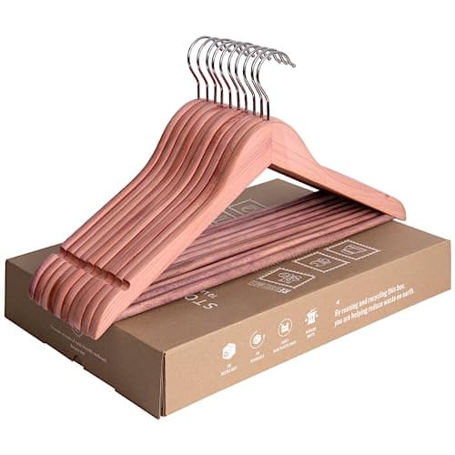 StorageWorks Cedar Wood Clothes Hanger 10 Pack, Wooden Coat Hangers for Shirts, Jackets, Pants, Suits, Sweaters