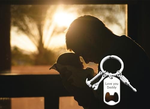 Ediseng Funny Dad Father Day Gifts from Daughter,Cool Keychain for Men,Cool Dad Keychain with Bottle Opener,Wrench,Screwdriver and Hammer - Thumbnail 2