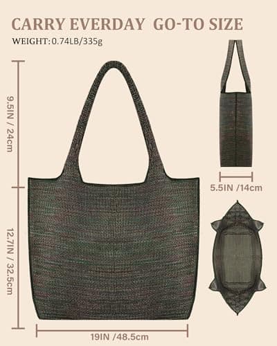 bohunono Woven Cute Tote Bag for Women,Day Bag,Fashion Shoulder Beach purse for vacation Travel Shopping Everyday Casual Use - Thumbnail 4