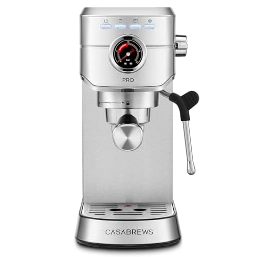 CASABREWS 5418 PRO Espresso Machine 20 Bar, Upgraded Espresso Maker with Powerful Steam Milk Frother, Stainless Steel Coffee Machine with Fast Heating System for Cappuccino, Latte, Silver