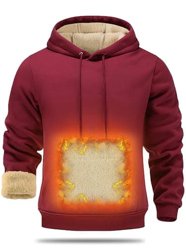 ZITY Mens' Fleece Hoodie Sherpa Sweatshirt Winter Casual Pullover Heavy Fleece Lined Thick Thermal Hood with Kangaroo Pocket - Image 1