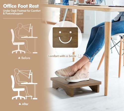 Y&M One Step Stool for Adults Seniors, Waterproof HDPE Bedside Support Step Stool with Non-Slip Foot, 3.5" Heavy Duty Bed Step for High Beds, Bedroom, Office, Kitchen, Living Room – Rustic Brown - Thumbnail 4