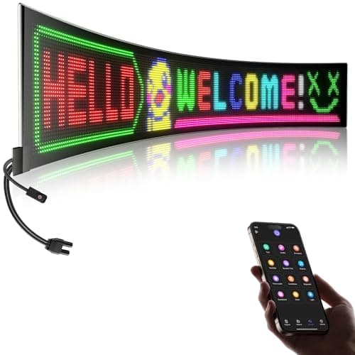 Large Programmable LED Sign, P5 Resolution Indoor Store LED Sign, Bluetooth APP, for Business Retail Shop Window Display (49"x 8") - Image 1