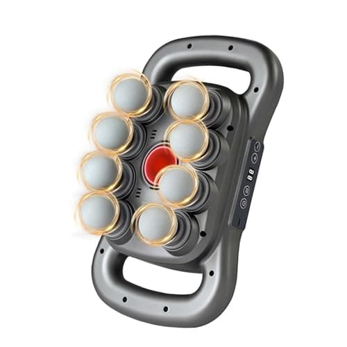 Back Massager for Relief Deep Tissue with Heat, 8 Heads Hands-Free Electric Back Massager, with 9 Modes & 9 Levels Deep Tissue Massage Gun for Pain Relief, Portable for Home & Office Use