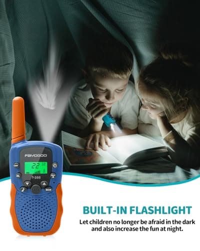 FAYOGOO 3 Pack Walkie Talkies for Kids Long Range 2 Miles,Rechargeable Kids Walkie Talkies with Flashlight,Built-in Battery,Toys Gifts for 3-12 Year Old Boys Girls, Christmas Birthday Gifts - Thumbnail 5