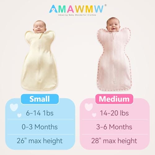 AMAWMW Baby Swaddle Sleep Sacks 0-6 Months, Transitional Swaddles Bag, Self-Soothing Swaddles for Newborns, Nursery Swaddling Blankets, Newborn Essentials - Thumbnail 6