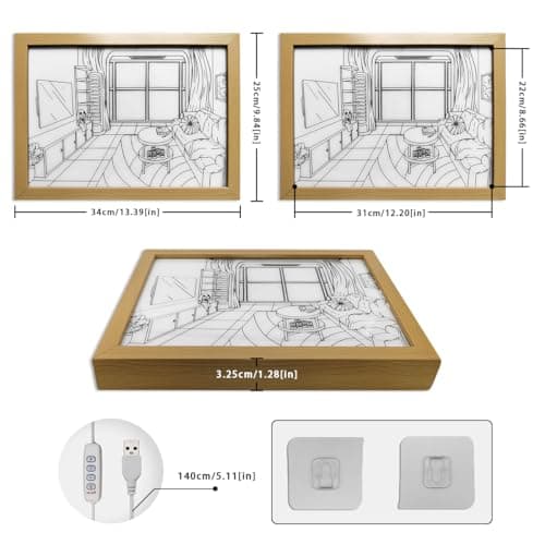 WELESHEI Led Mood Lamp Light Up Painting Wall Art 3 Color Changable Modes Romantic Decorative 4D Night Light For Bedroom Living Party Dorm Room Decor Dream Dimmable Lamp Birthday Gift - Thumbnail 3
