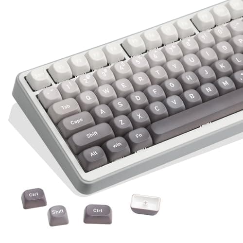 AKepopery 134 Keys MOA PBT Keycaps Set for Cherry Gateron MX Switches Mechanical Keyboard Key Cap (Gradient Gray)