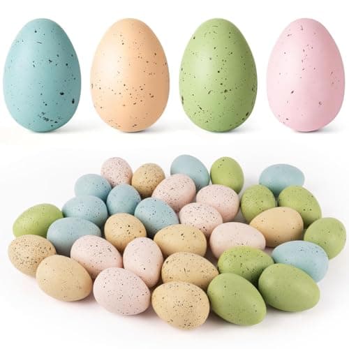 OLIKER 24/16/36 Pcs Easter Speckled Eggs, 2.4" Multi Colors Plastic Eggs for Easter Decorations, Pastel Easter Decor,Bowl & Vase Filler, Easter Basket Filler and Spring Table DIY Decor