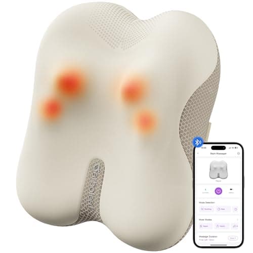 arboleaf Back Massager for Pain Relief, Bluetooth App Control, Cordless Shiatsu Neck Back Massage with Heat, Deep Kneading for Upper & Lower Back, Chair, Car, Travel, Gift for Mom Dad - Image 1