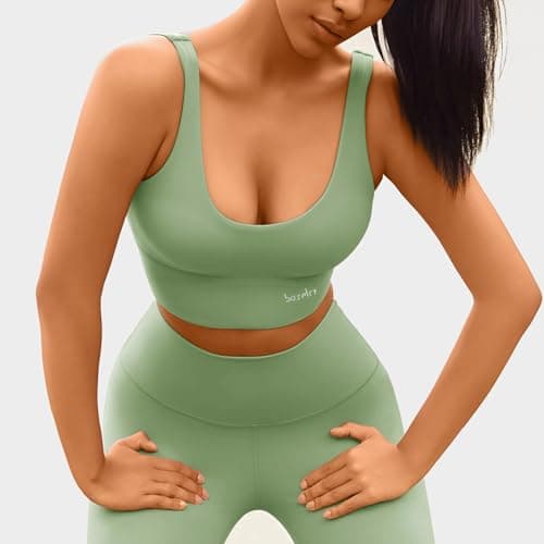 BaseTry High Impact Sports Bra for Women - Padded Seamless Support Bra for Yoga Gym Workout Fitness -High Support Running Bra (US, Alpha, 3X-Large, Regular, Regular, Green) - Thumbnail 5