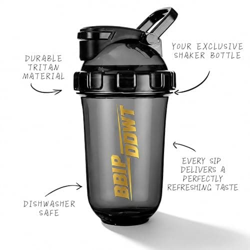 BBIPDDWT 20 oz Protein Shaker Bottle,Black - Thumbnail 5
