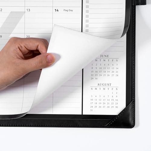 FLYING EAGLE Desk Calendar 2026, Jan 2026-Dec 2026, Large Desk Calendar with To-Do Lists, 12 Months Leather Desk Pad Wall Calendar with PVC Cover for Work Office School Home Women Men, 17 x 12, Black - Thumbnail 5