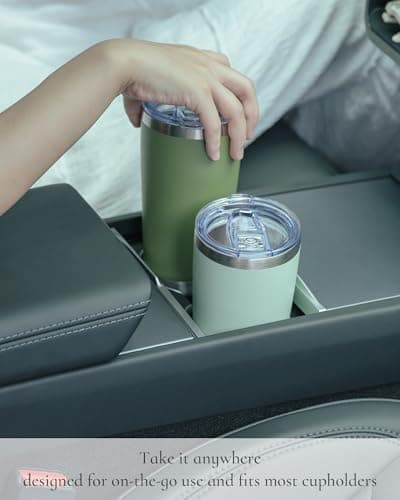 UIRZOTN Travel Coffee Tumbler 20oz, 8 Pack Leakproof Travel Coffee Mug with Lid and Straw, Stainless Steel Double Wall Vacuum Insulated Tumbler for Hot/Iced Drinks (Textured Matte, Soft Pink) - Thumbnail 5