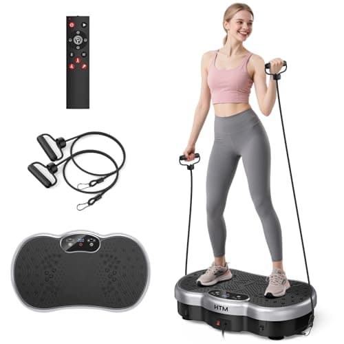 Vibration Plate Exercise Machine, Whole Body Shake Plate for Weight Loss Vibrating Platform with Resistance Bands Slot, 300 Lbs Capacity, 120-Speed, 9 Workout Modes for Home Fitness, Muscle Toning - Image 1