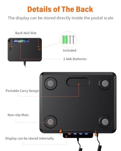 Shipping Scale 0.5oz-440lb High Accuracy Postal Digital Weight Luggage Scale for Packages Warehouse Home Small Business Pet Food Mail - Thumbnail 4