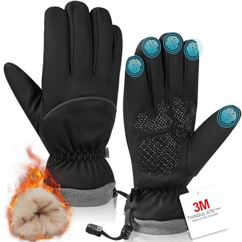 Fashinex Winter Gloves for Men Women, Waterproof Windproof Anti-Slip 10 Fingers Touch Screen Gloves with Thermal Lining for Cold Weather Motorcycle Driving Cycling Skiing Snowboarding Walking - Image 1