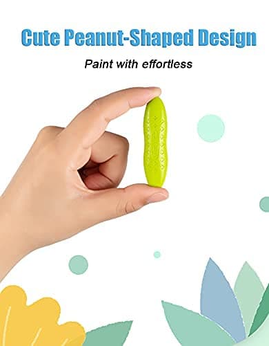 YPLUS Peanut Crayons for Kids, 24 Pastel Colors, Non-Toxic, Washable, Durable, Easy to Grip, Bright Colors, Ideal for Toddlers & Preschoolers, Ages 1-8 - Thumbnail 6