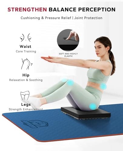 HAPBEAR Exercise Balance Pad - 15"x12" Non-Slip Textured Foam Balance Pad with 2-in-1 Stability & Massage - 2.2" Thick TPE Layer with Soft Cushioning + EVA Massage Layer for Physical Therapy, Core Training & Massage - Thumbnail 4