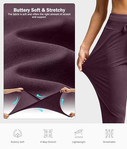 G Gradual Womens Pants High Waisted Golf Pants 2 Deep Pockets 7/8 Ankle Athletic Pants for Teacher Travel Casual Lounge Work, Wine, 3X-Large - Thumbnail 5