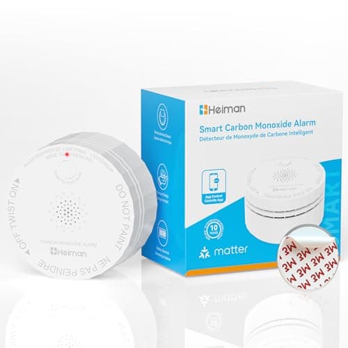 Heiman Smart Carbon Monoxide Detectors, Matter CO Detector, Real-time Notification, UL 2034 5th Certified, Wireless Battery Powered Mini Fire Alarm for Home, Compatible with Smartthings,Home Assistant - Image 1