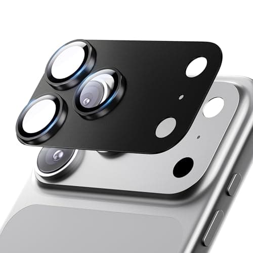 Hoerrye for iPhone 17 Pro Max Camera Lens Protector - [12FT Shatterproof Military Grade] [Strong Adsorption] Metal 9H+ Tempered Glass Camera Screen Full Cover Case Friendly,Black - Image 1