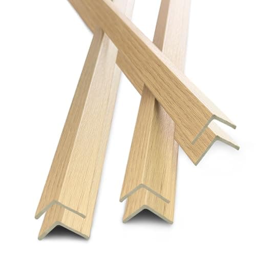 6Pcs 48" Wall Corner Protector,Pre-Cut Wall Corner Protector Guard Protection,Wood Grain Corner Trim for Door,Window Frames,Wooden Wall Edges (6Pcs-Oak)