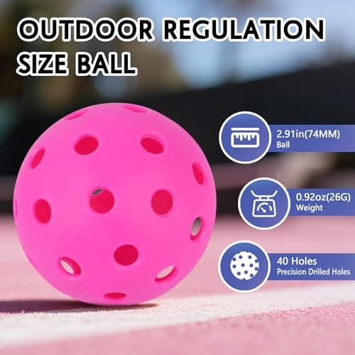 AILANFEI ALANFEI 12-Pack Premium Pickleball Balls -Compliant USAP Approved, 40 Holes Outdoor/Indoor Pickle Balls， Perfectly Balanced, High Bounce True Flight, Pickle Ball for Tournament Play - Thumbnail 6