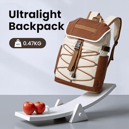 Kabibin Travel Backpack for Women Men, 15L Lightweight Laptop Daypack with Multiple Pockets for Tourist, Daily College Bookbag for School, Casual Packable Bagpack for Hiking (Khaki) - Thumbnail 2