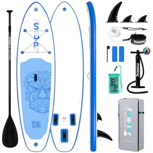 FunWater SUP Inflatable Stand Up Paddle Board 10'6×33"×6" Ultra-Light Inflatable Paddleboard with ISUP Accessories,Fins,Adjustable Paddle, Pump,Backpack - Image 1