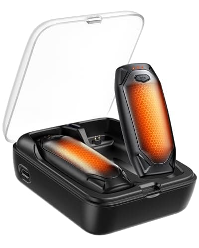 Kesguar Hand Warmers Rechargeable - 2 Pack 14000mAh AI Electric Hand Warmers with Charging Case, Magnetic 2 in 1 Pocket Handwarmers, Portable Heater Gifts for Women/Men/Golf/Camping/Hunting - Image 1