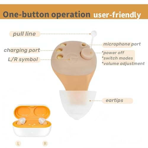 OTC Hearing Aids for Adults,CIC Digital 16-channel Hearing Aid for Seniors Nearly Invisible Rechargeable Hearing aids Mini with US Chip Noise Reduction Memory Function Affordable Backup Solution - Thumbnail 6