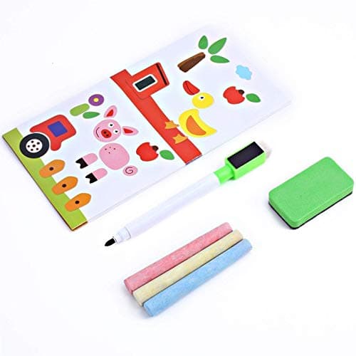 Wooden Toy Magnetic Board Puzzle Games , Double Side Jigsaw &Drawing Sketchpad Writing Dry Erase Board Chalkboard Educational Toys for Kids - Thumbnail 6