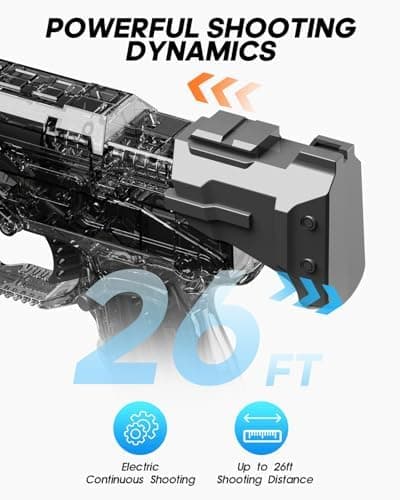2025 Upgraded Electric Water Gun with LED Lights and Type-C Charging,Transparent Automatic Squirt Guns High Powered IP67 Waterproof,Up to 26FT Longer Range Water Pistol,for Kids and Adults (Black) - Thumbnail 4