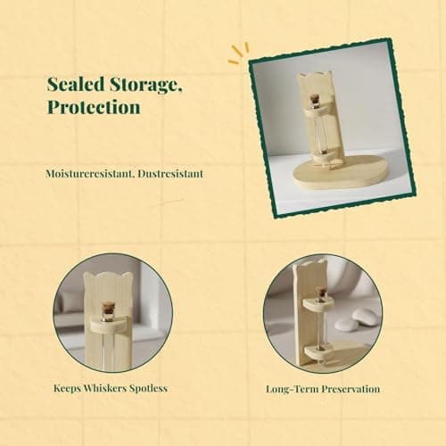 Commemorative Whisker Collector Ornaments Transparent Whisker Jar Cat Whisker Storage Box for Cats Kitten, 18x10x20cm - Thumbnail 5