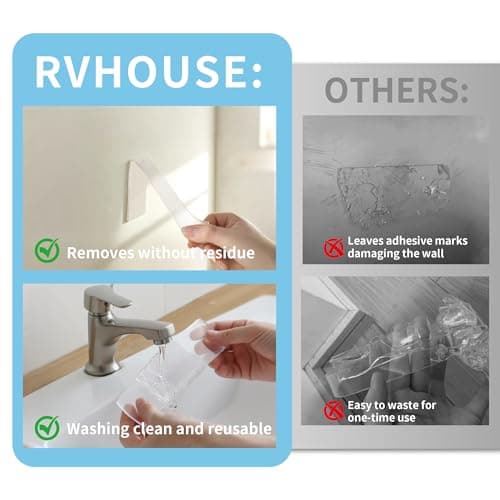 Rvhouse Double Sided Tape, 2" x 80" Heavy Duty Clear Nano Mounting Tape Sticky Adhesive for Carpet Picture Poster Office Home RV Decoration - Thumbnail 5