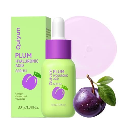 QUIYUM Plum Hyaluronic Acid Serum - Deep Hydrating Face Serum with Vitamin B5 & Collagen - Moisture-Lock Formula for Radiant & Smooth Skin - Fast Absorbing & Non-Greasy - 30ml / 1.01 fl.oz - Image 1