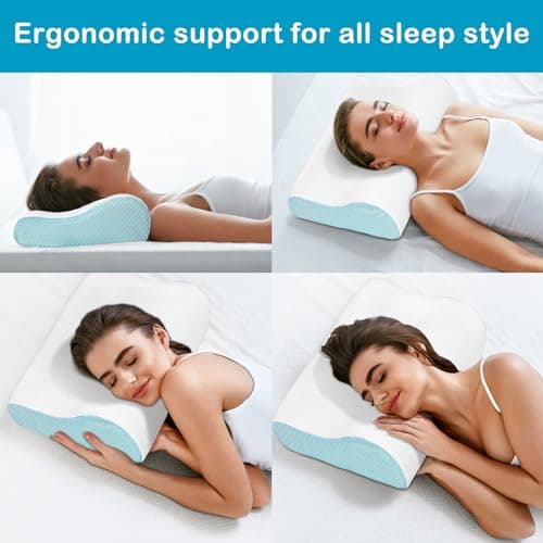 Enighs Cervical Memory Foam Pillow for Neck Pain Relief, Memory Foam Anti-Snore Pillows - Thumbnail 5