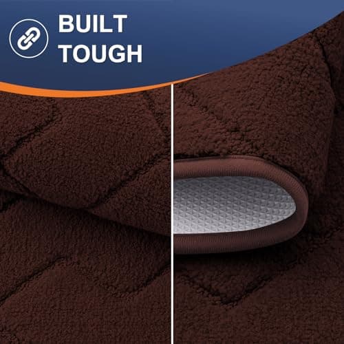 OLANLY Indoor Door Mat, 36x24, Dirt Resistant and Absorbent, Sturdy Non-Slip Rubber Backing, Easy to Clean, Washable Low-Profile Doormat for Entryway, Dark Brown - Thumbnail 3