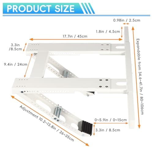 No-Drill Window AC Bracket, Heavy Duty Adjustable Air Conditioner Support for Single & Double Hung Windows, Fits 5,000–24,000 BTU Units, Holds 220lbs, Easy Tool-Free Installation, Renter Friendly - Thumbnail 5