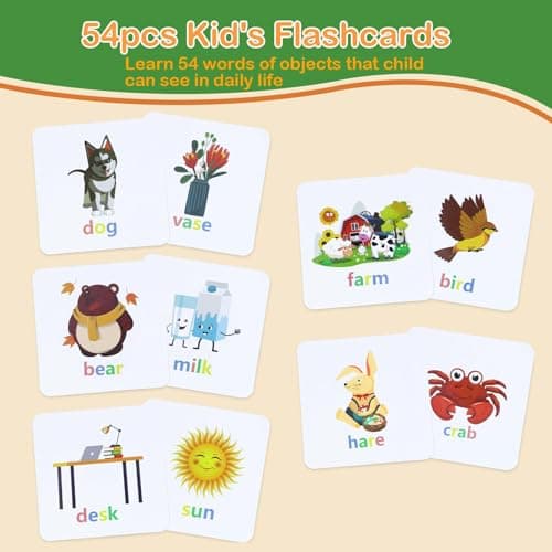 Humerry Spelling Games for Kids Ages 3-6, CVC Word Matching Letter Game, Phonics Learning Toy with 54 Flash Cards for Preschool Boys Girls - Thumbnail 6