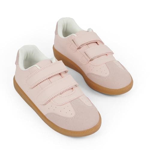 QIY Pink Girls Sneakers Toddler Kids Walking Sneakers Shoes Soft Tennis Sports Girl Shoes with Dual Hook and Loops - Thumbnail 5