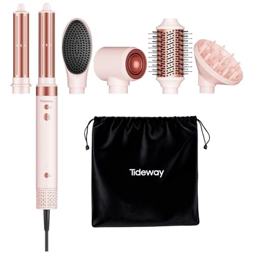 Tideway Prowaver 6-in-1 Hot Air Styler Wrap Dual Voltage Ionic Professional Hair Dryer Brush with Auto Wrap Curlers &Volumizing Brush for Fast Drying& Frizz Free Hair with No Heat Damage for Women - Image 1