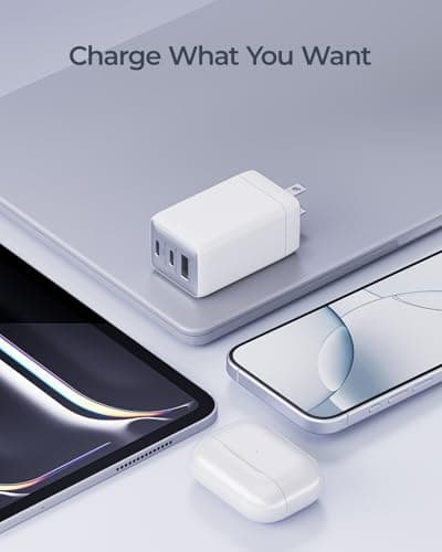 wegear 67W USB C Charger, 3-Port GaN Fast Charging Block with Foldable Plug, Compatible with MacBook Pro/Air, iPad Pro, iPhone 16/15/Pro, Galaxy S25/S24, Note20, Pixel, Apple Watch, (White) - Thumbnail 6